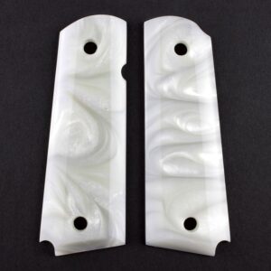 Hogue 1911 Grips - Govt. White Pearlized-Polymer Ambi-Cut