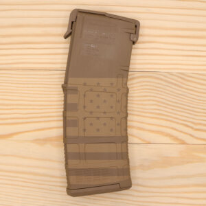 Custom Laser Engraved Magpul PMAG 30 AR/M4 GEN M3 - American Flag - 30rd - (MCT) Medium Coyote Tan