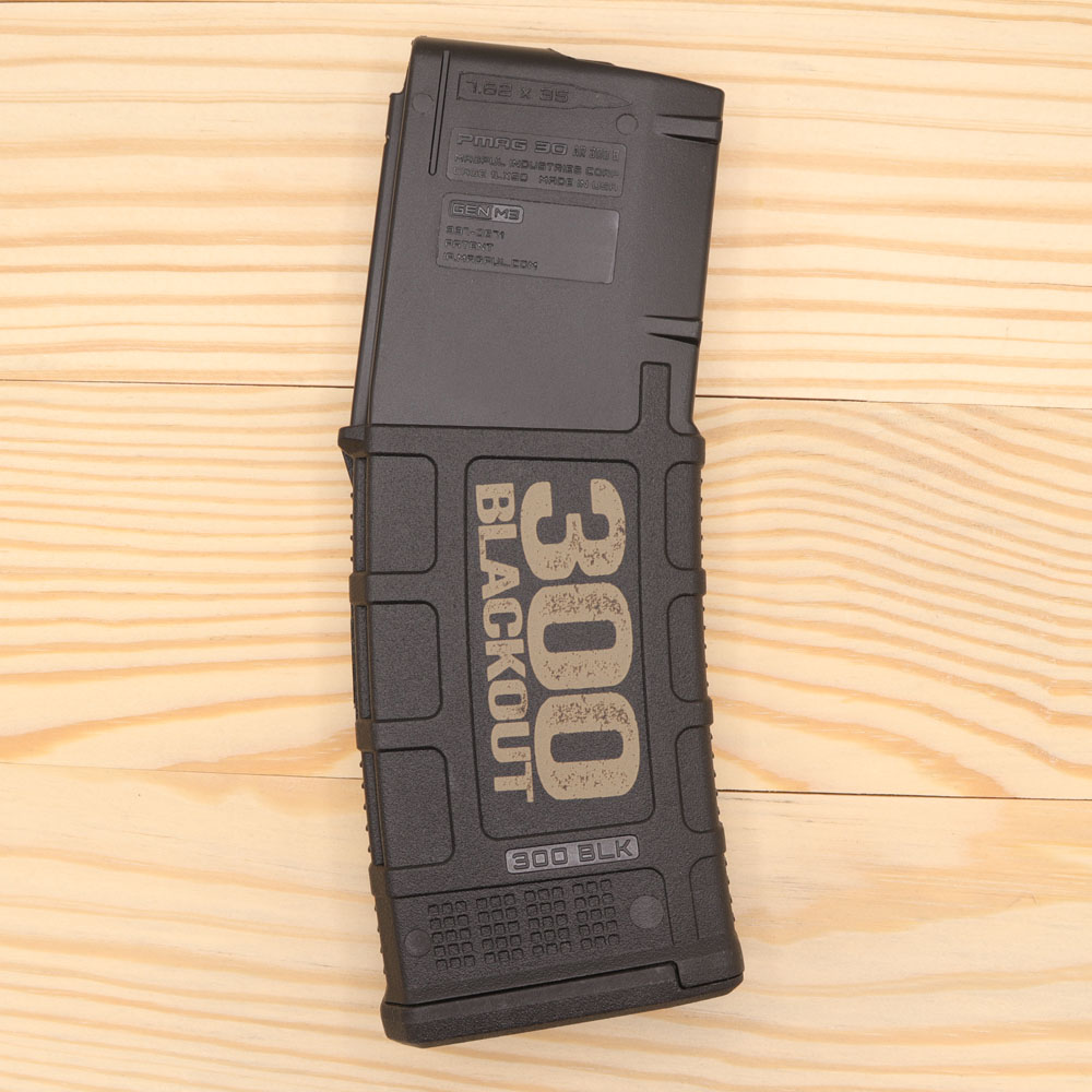 Custom Laser Engraved Magpul PMAG 30 AR 300BLK GEN M3 - 300 BLACKOUT - Laser Etched