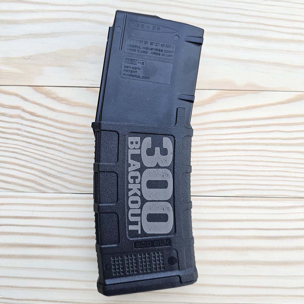 Custom Laser Engraved Magpul PMAG 30 AR 300BLK GEN M3 - 300 BLACKOUT - Laser Etched