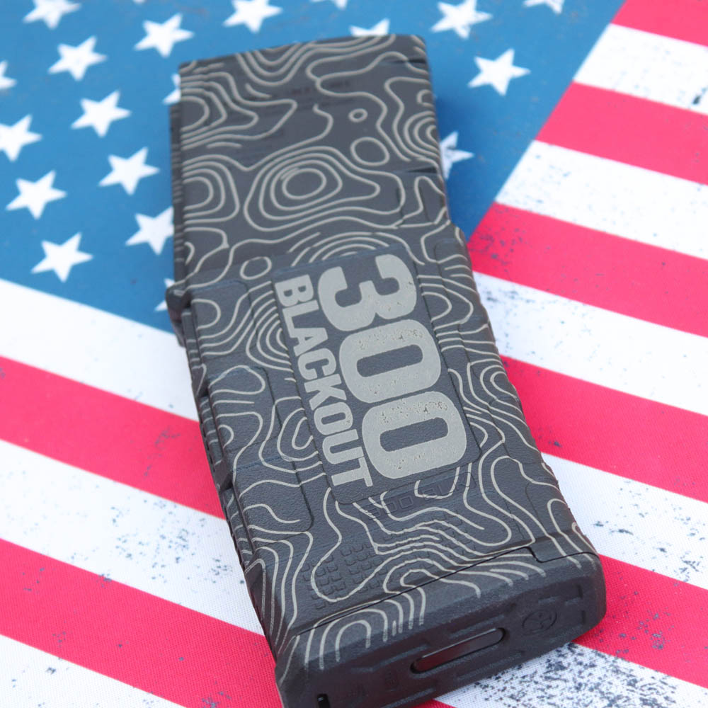 Custom Laser Engraved Magpul PMAG 30 AR 300BLK GEN M3 - 300 BLACKOUT - Topography Laser Etched - Image 3