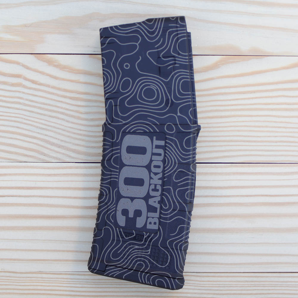 Custom Laser Engraved Magpul PMAG 30 AR 300BLK GEN M3 - 300 BLACKOUT - Topography Laser Etched - Image 2