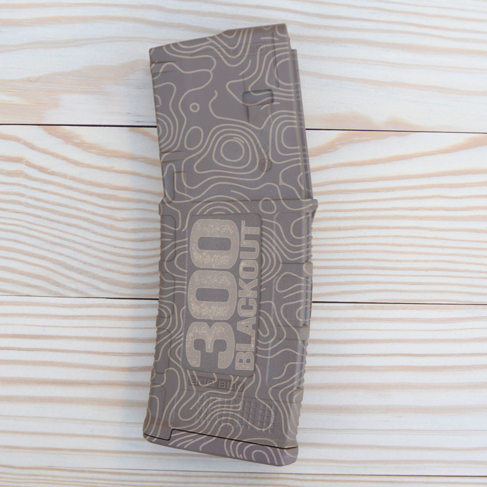 Custom Laser Engraved Magpul PMAG 30 AR 300BLK GEN M3 Medium Coyote Tan (MCT) - 300 BLACKOUT - Topography Laser Etched - Image 2