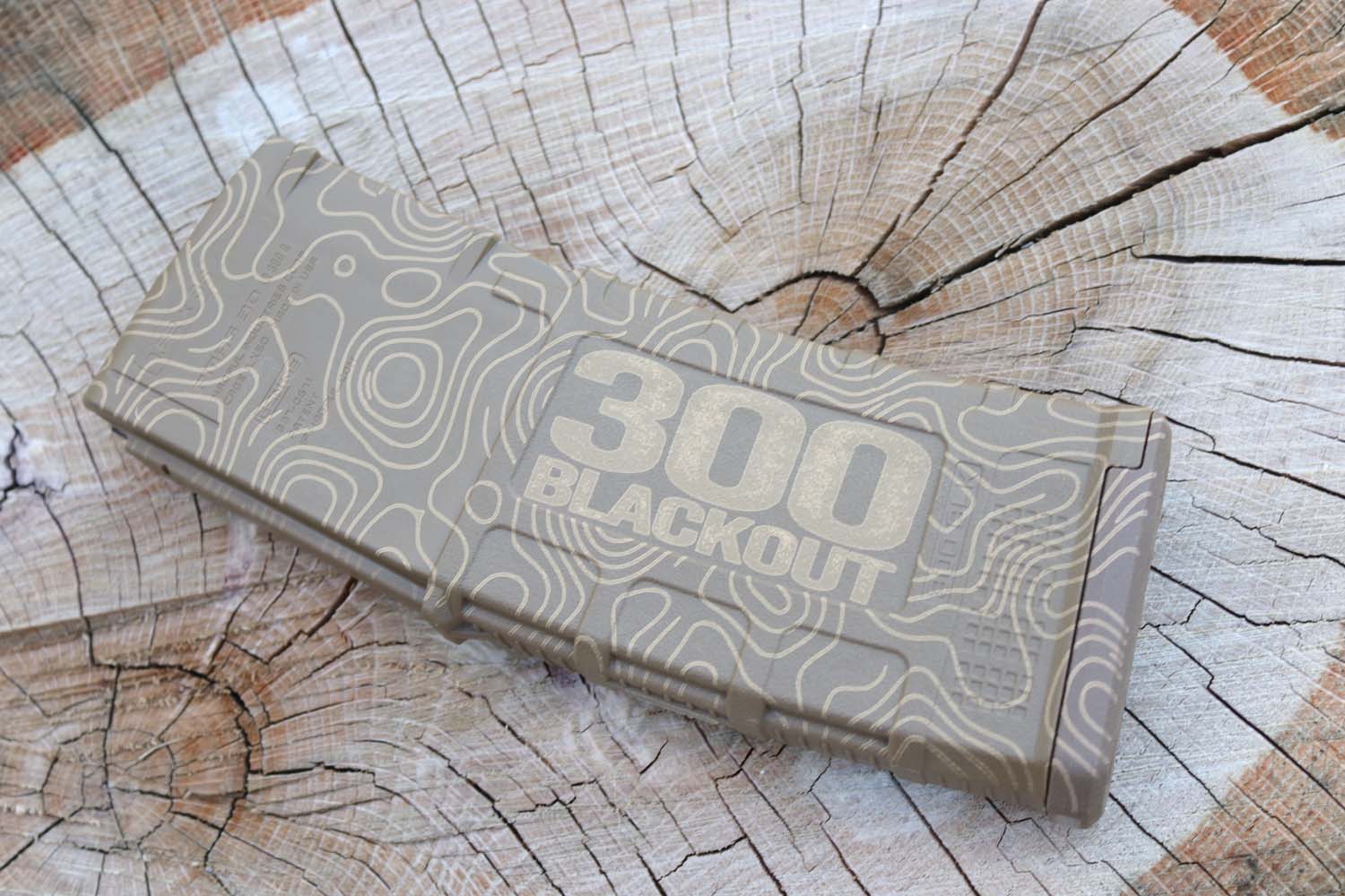 Custom Laser Engraved Magpul PMAG 30 AR 300BLK GEN M3 Medium Coyote Tan (MCT) - 300 BLACKOUT - Topography Laser Etched - Image 3