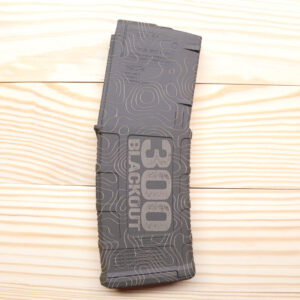 Custom Laser Engraved Magpul PMAG 30 AR 300BLK GEN M3 Magpul OD Green (ODG) Cerakote - 300 BLACKOUT - Topography Laser Etched