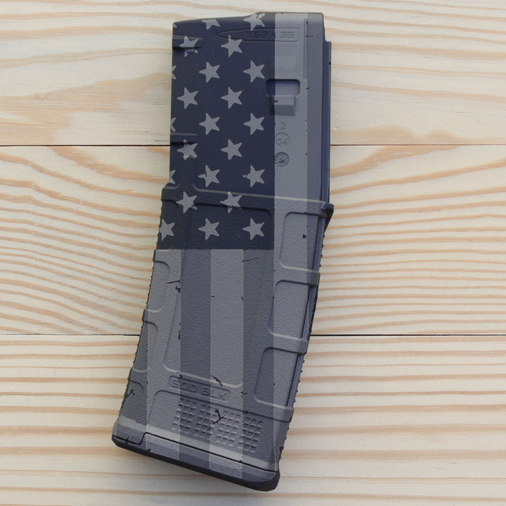 Custom Laser Engraved Magpul PMAG 30 AR 300BLK GEN M3 - American Flag - Laser Etched - Image 2